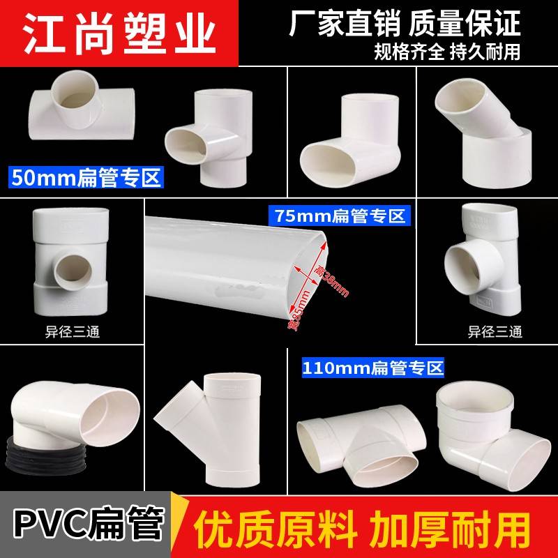 pvc5房0管配件5卫生间厨阳台排水椭7圆管件地漏110马扁桶移位器