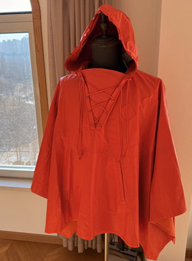 RL紫标限量复古户外运动猎装羊皮风衣斗篷披肩外套