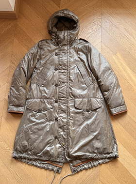 RL女款超轻柔软牛皮拼接parka羽绒服外套马甲