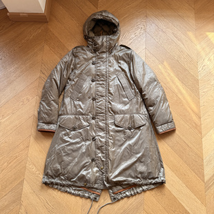 RL女款超轻柔软牛皮拼接parka羽绒服外套马甲