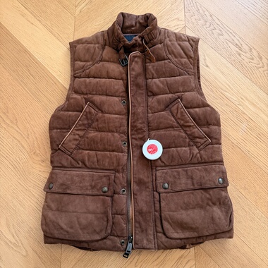 RL老款RLX系列山羊皮绒面革户外运动猎装羽绒马甲