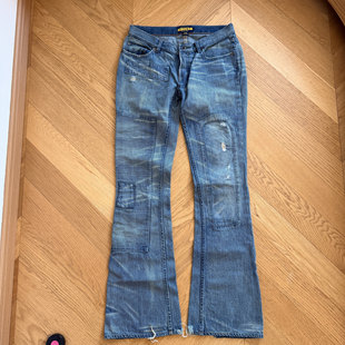 RL早期rugby女款 复古做旧补丁牛仔裤