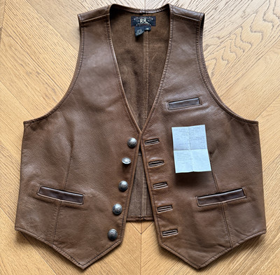 RRL初期绝版西部加厚复古牛皮马甲