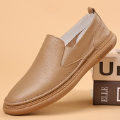 新款 软底透气驾车鞋 男鞋 2025秋季 一脚蹬牛皮男士 休闲鞋 真皮单鞋 男