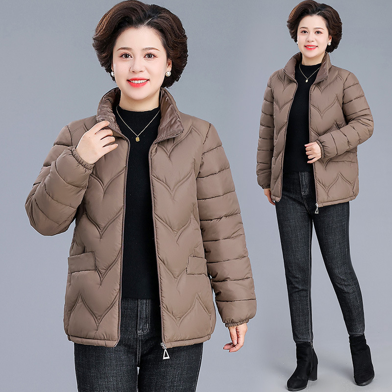 中老年女装轻薄小棉衣短款羽绒棉服中年妈妈装秋冬外套棉袄小个子
