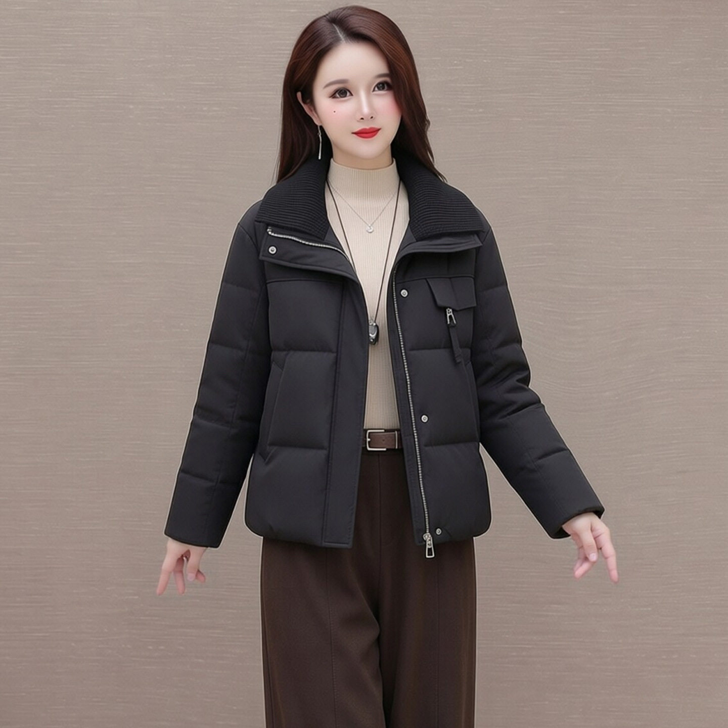 中青年女装休闲羽绒服外套短款2026冬新款洋气显瘦保暖白鸭绒上衣