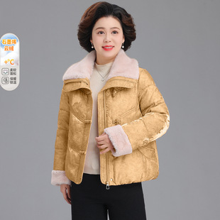 新中式刺绣复古国风时尚缎面短款石墨烯云绒棉服女装显瘦保暖棉衣