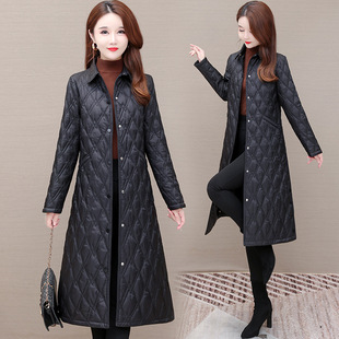 中青年女式时尚羽绒棉衣中长款2025冬季女装中年妈妈过膝棉服棉袄