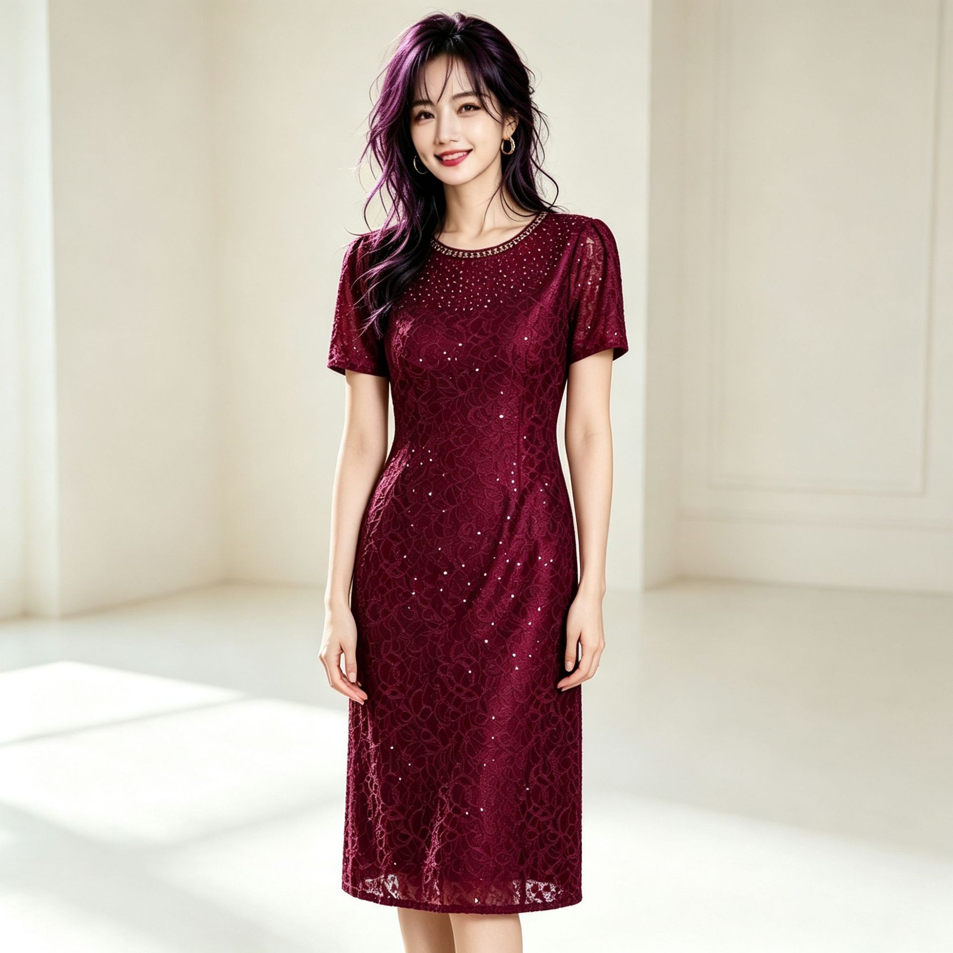 喜婆婆婚宴装年轻小个子结婚礼服2026新款气质优雅中年妈妈连衣裙