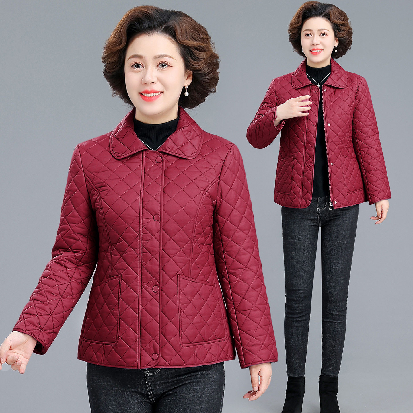 2025保暖新款短款棉衣中老年妈妈装休闲宽松女士棉服短棉袄小个子