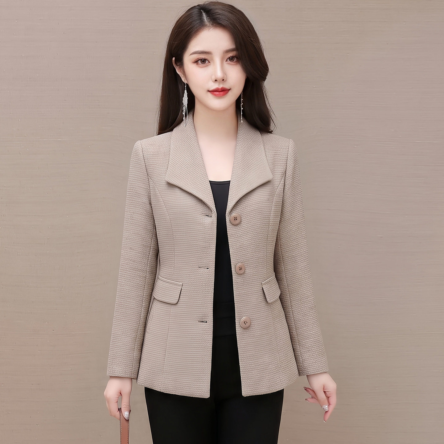 中青年女装春秋装西装外套短款洋气中年妈妈装小西服上衣2026新款