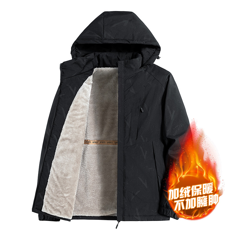 2025冬季款加绒夹克女妈妈情侣款棉衣爸爸冬装外套中老年棉衣男加