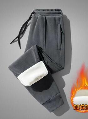 【厂家直销.M-8XL】加厚秋冬季新款卫裤奥粒绒户外运动裤保暖冬天