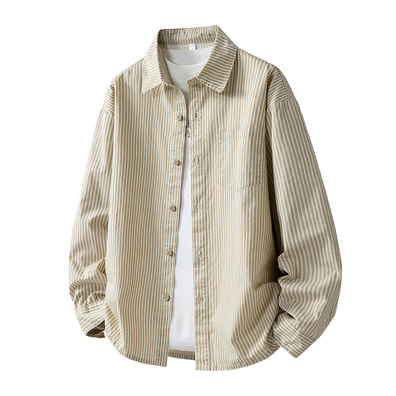 2026条纹夏季薄款衬衫慵懒风潮长袖情侣外套防晒休闲春秋宽松衬衣,男装,衬衫,淘宝优惠券,粉丝福利购,淘宝优惠卷