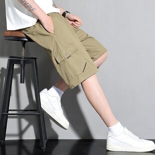 工装 夏季 男式 五分裤 子中青年 短裤 宽松潮流休闲薄裤 男士