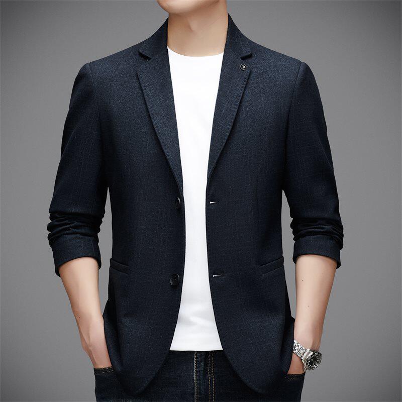 春秋季西装外套男士商务休闲中年爸爸单西便服品质西服单件上衣