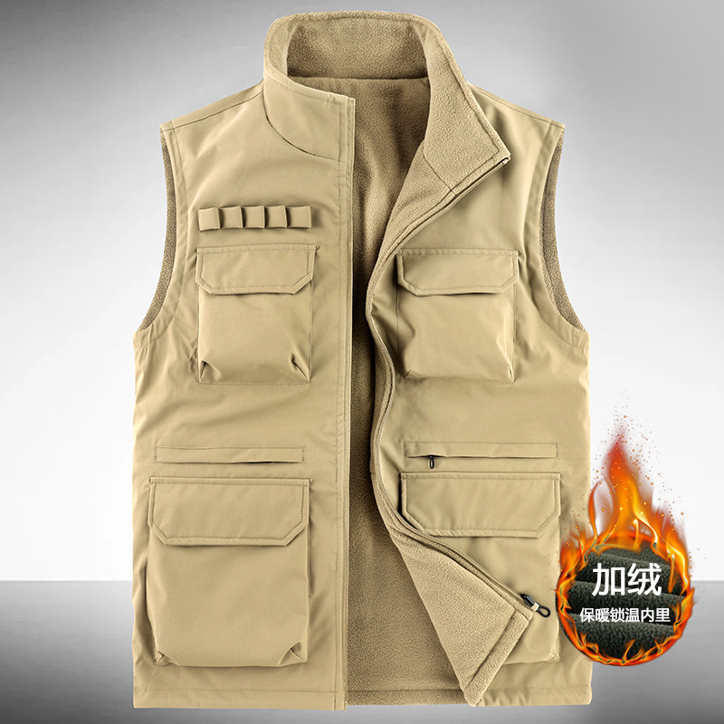 【可定制JEEP版】跨境爆款M-6XL加绒双面穿马甲男吉普风多口袋工,男装,常规马甲,淘宝优惠券,粉丝福利购,淘宝优惠卷