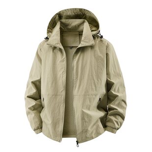 厂家直销春秋M 男休闲夹克户外防风防水可脱卸帽立领情侣 8XL大码