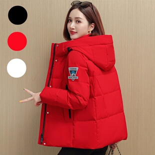 波斯顿中国红羽绒服女款加厚波士顿官方旗舰店本命年大红色短款女
