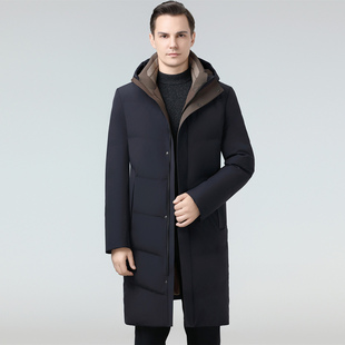 波斯顿羽绒服男款过膝中长款波士顿官方旗舰店正品男士立领加厚款