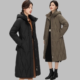 波斯顿羽绒服女款加厚过膝中长款波士顿官方旗舰店正品女士加长款