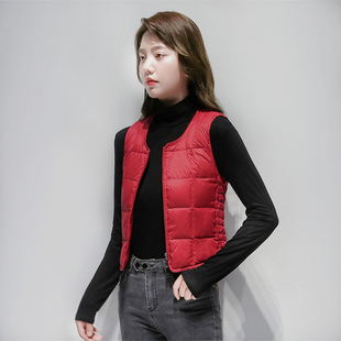 波斯顿轻薄羽绒服马甲女款波士顿官方旗舰店品牌正品内胆短款背心