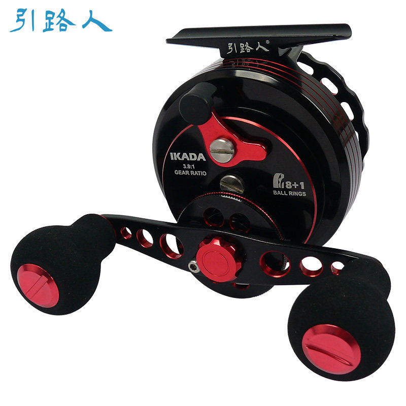 引路人YL60筏轮8+1轴高速3.8速比筏钓轮带放线开关 金属轮体 微铅