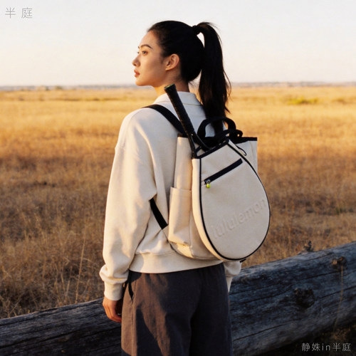 素衣负拍立野 凝眸不染黄昏  lululemon 双肩手提2合一 网球包19L