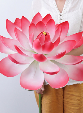 带杆仿真荷花巨大跳舞道具假花