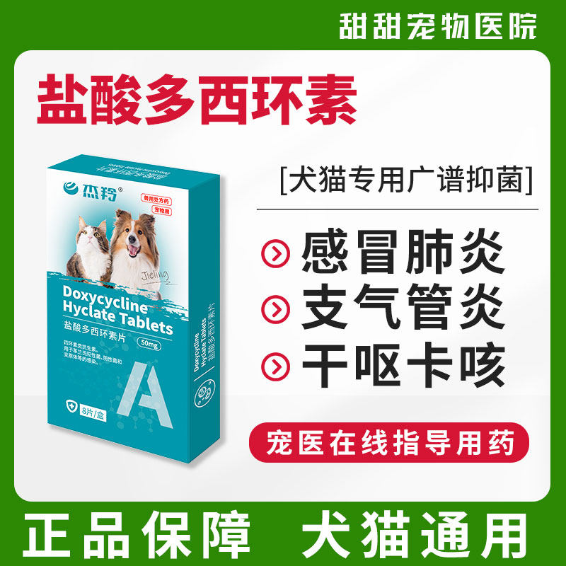 犬猫盐酸多西环素片狗狗鼻支治疗宠物咳嗽猫咪感冒犬窝咳