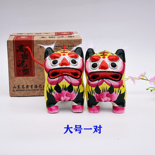 山东高密泥老虎摆件纪念品传统民俗手工艺作品特色礼品镇宅用品