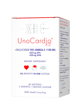 比利时WHC小红帽深海鱼油UnoCardio X2 95%高纯度omega3呵护脑