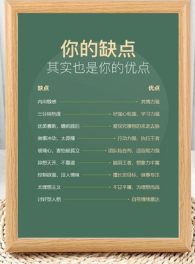 你的缺点也是你的优点励志相框