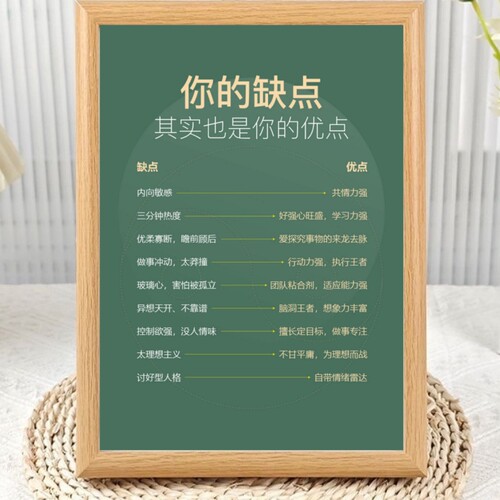 你的缺点也是你的优点励志相框