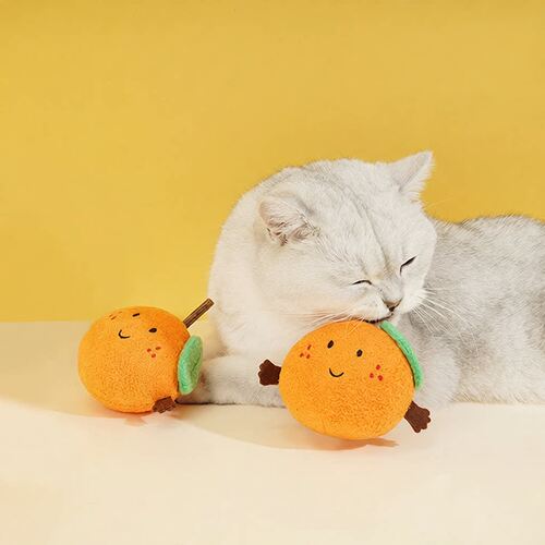 zeze大吉大利橘子木天蓼玩具猫咪磨牙啃咬磨牙棒猫薄荷自嗨用品