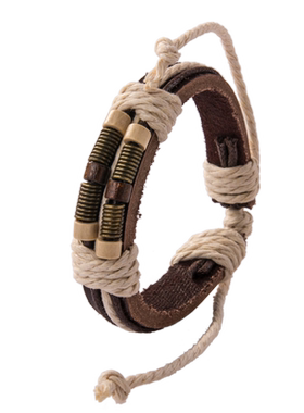 牛皮编织手链创意个性朋克风手镯
