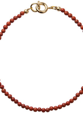柿子红南红玛瑙手串细款女士手链