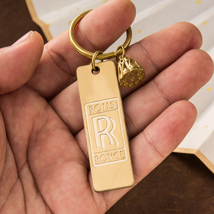 黄铜车牌钥匙扣挂件 创意个性电话号码牌 定制雕刻手工情怀之作