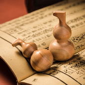 饰 文玩手把件R家居茶几桌面装 新品 桃木雕刻葫芦桌面摆件木雕男士