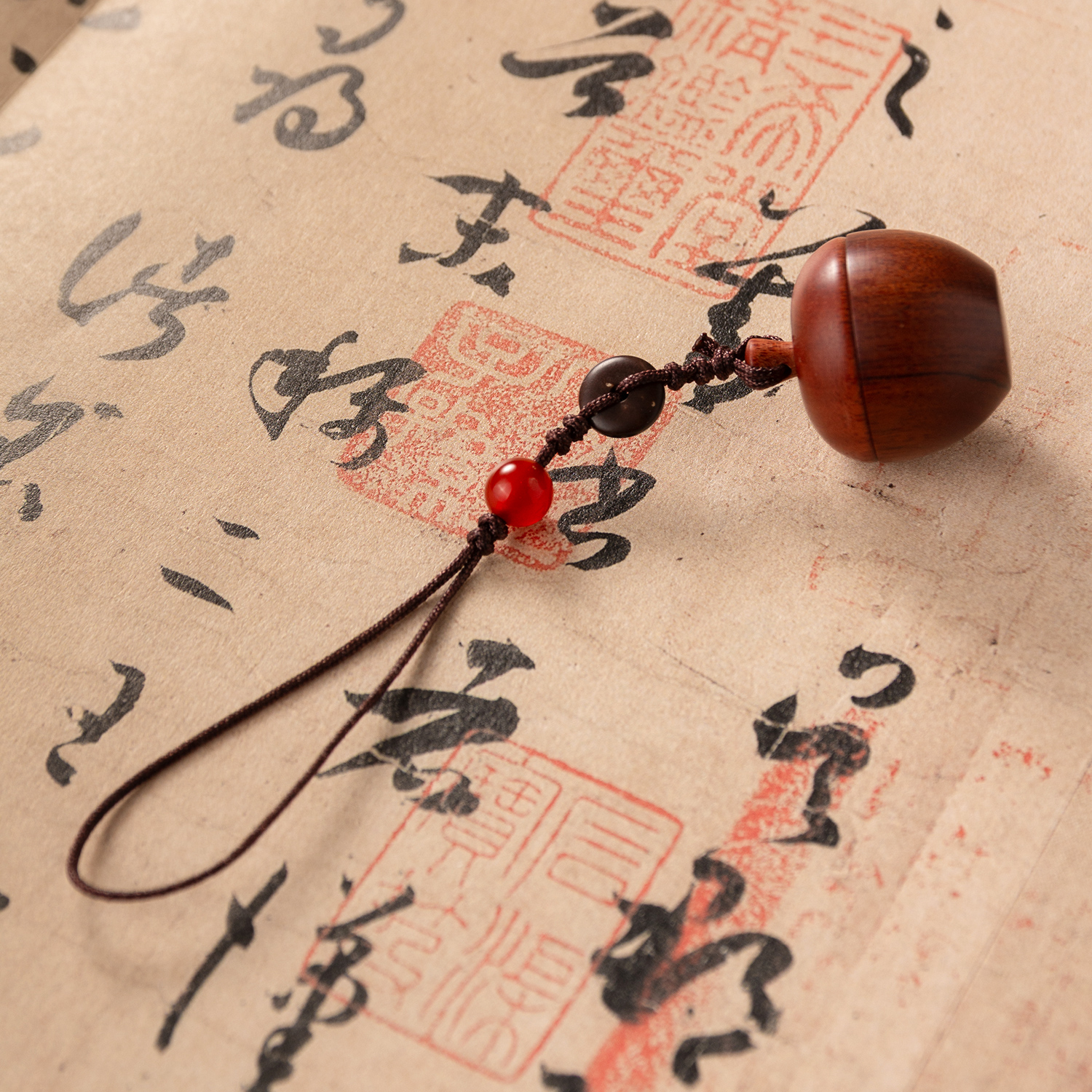 木雕小苹果钥匙扣挂件手绳汽车链