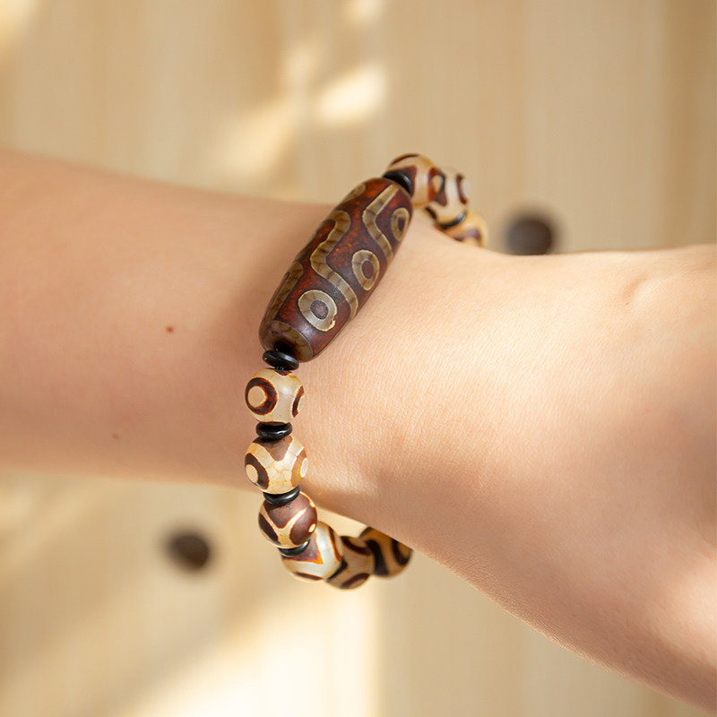 九眼天珠手串复古藏族文化手镯男女士手链手腕装饰品送朋友礼物