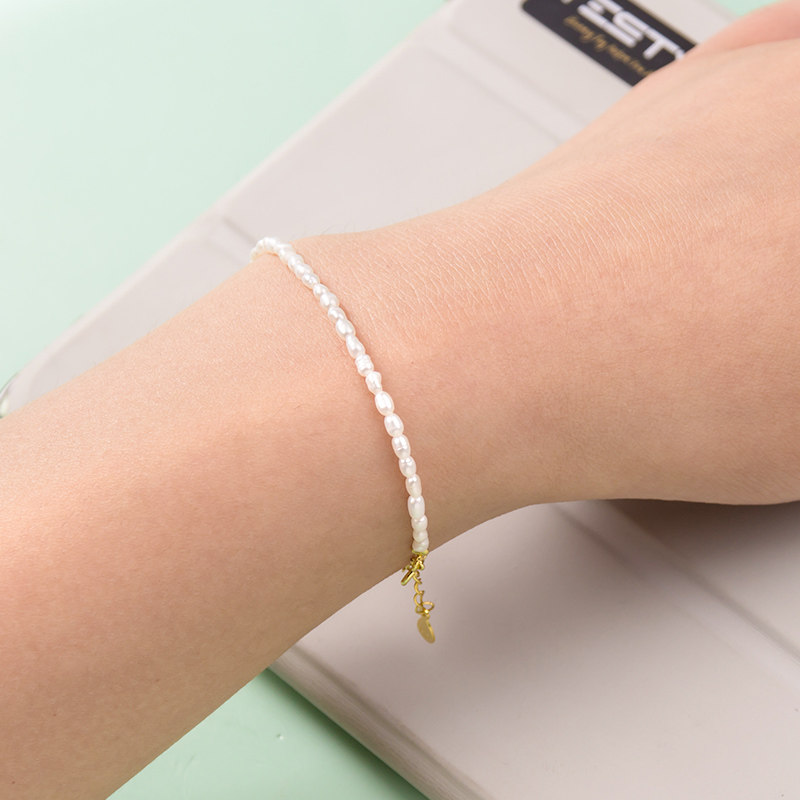 绿松石 珍珠 S925银精致女士手链 简约气质手串随身饰品 礼物