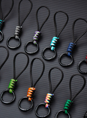 简约手绳钥匙扣挂件精致汽车链锁圈环男士女士书包挂饰包包小饰品