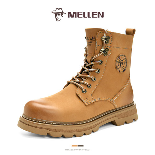 MELLEN名郎男鞋时尚马丁靴潮流舒适经典高帮时装靴耐磨防滑工装靴