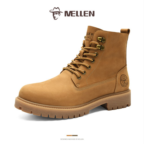 MELLEN名郎马丁靴百搭英伦风复古耐磨透气舒适经典高帮皮靴户外靴