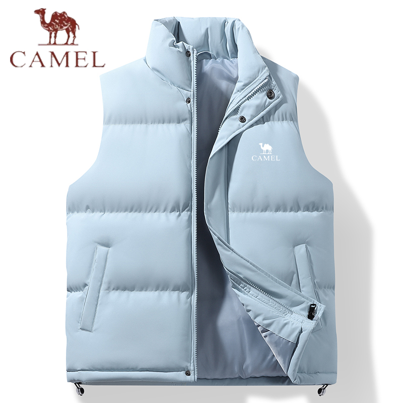 骆驼秋冬季新款马甲男女2025美式潮流宽松加厚无袖立领棉衣情侣款