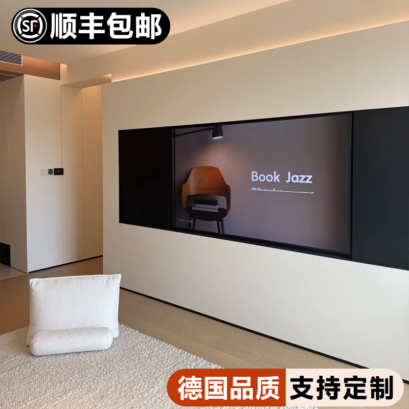 不锈钢电视壁龛嵌入式柜75/85/100寸加长悬浮电视背景墙定制边框