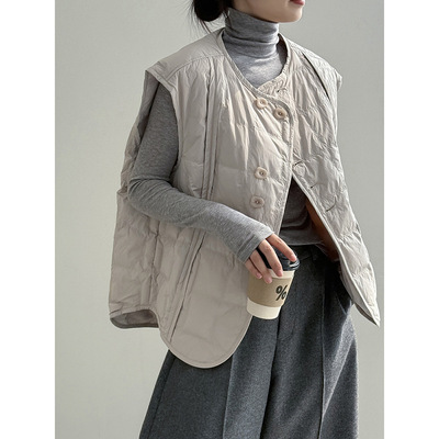 短款外套背心白鸭绒保暖羽绒马甲