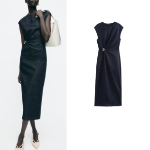 女装 新品 Z1975金色镶饰牛仔迷笛连衣裙2025576 2025春季