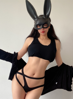 AMYJ2024新款欧美性感交叉冰丝中低腰弹力镂空诱惑绑带三角裤 女